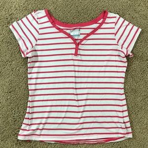 Columbia PFG  Striped Short Sleeve shirt L